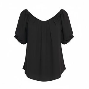Mine Black Puff Sleeve Blouse Women’s Small NWOT Flowy Dressy Top